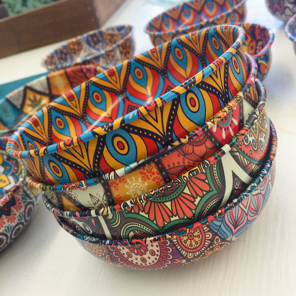 Zebuu Metal Mandala Bowls Set of 4