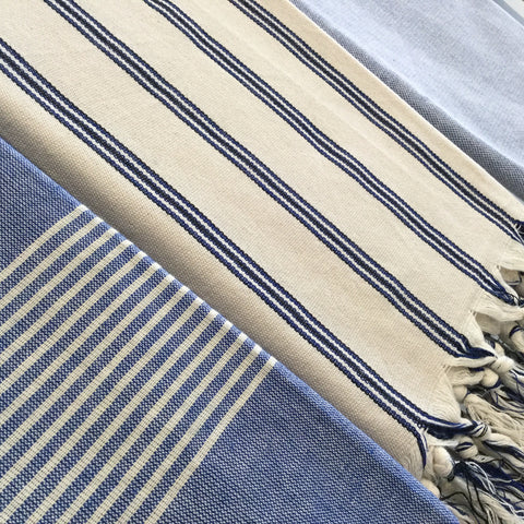 Zebuu Turkish Towel Izmir Azul Stripe