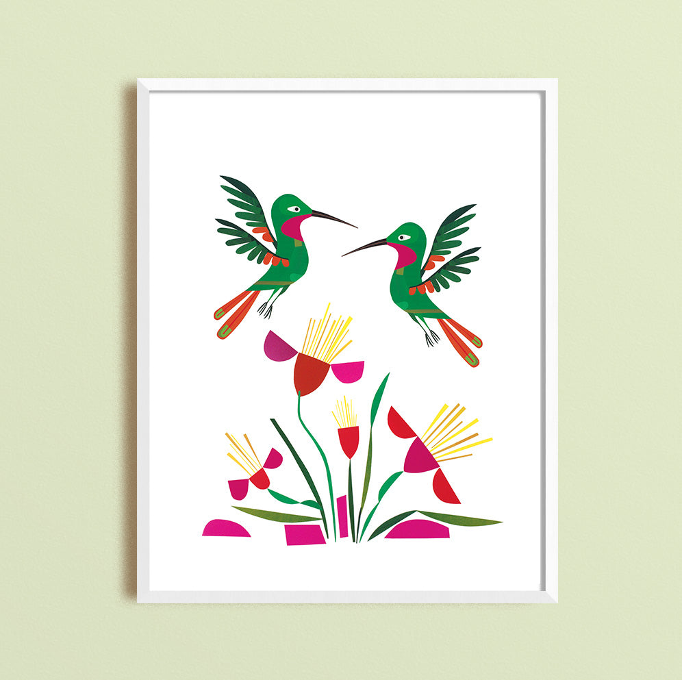 Zebuu Hummingbirds Art Print