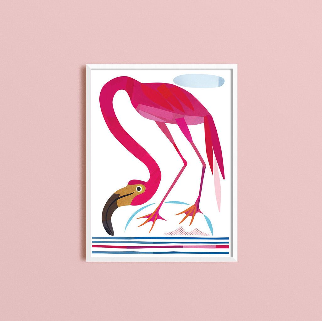 Zebuu Flamingo Art Print