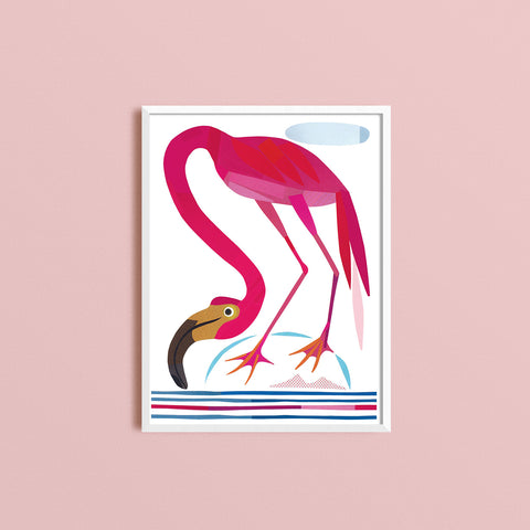 Zebuu Flamingo Art Print