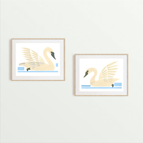 Zebuu Swan Art Print