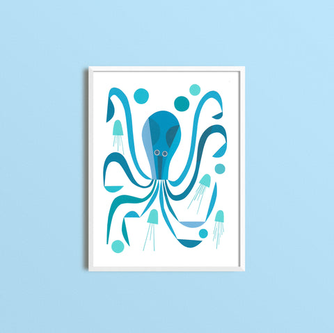 Zebuu Octopus Art Print