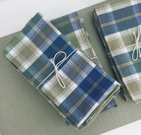 Zebuu Plaid Dinner Napkins Treetop
