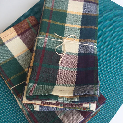 Zebuu Plaid Dinner Napkins Cabin
