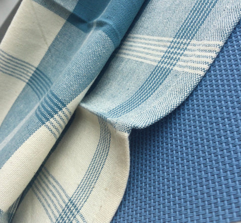 Zebuu Plaid Dinner Napkins Coastal Aire