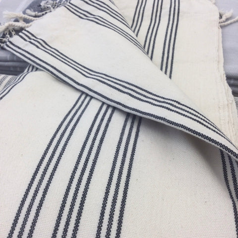Zebuu Turkish Towel Izmir Black Stripe