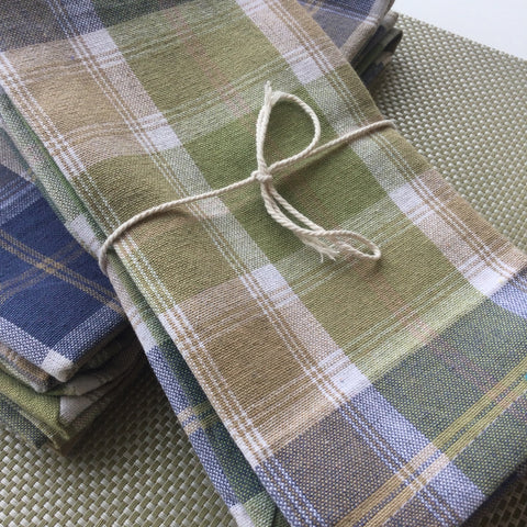 Zebuu Plaid Dinner Napkins Treetop
