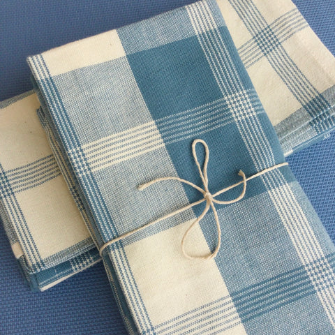 Zebuu Plaid Dinner Napkins Coastal Aire