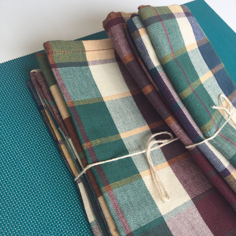 Zebuu Plaid Dinner Napkins Cabin