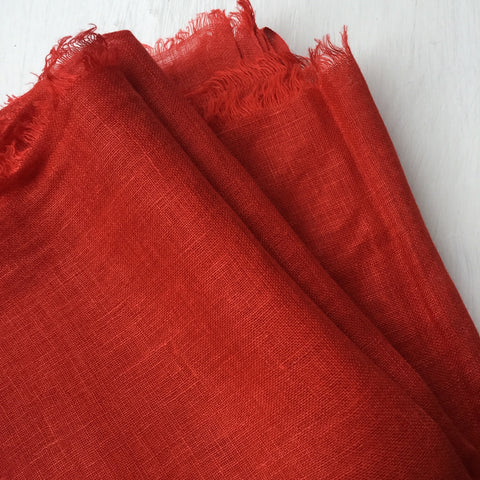 Red Linen Scarf