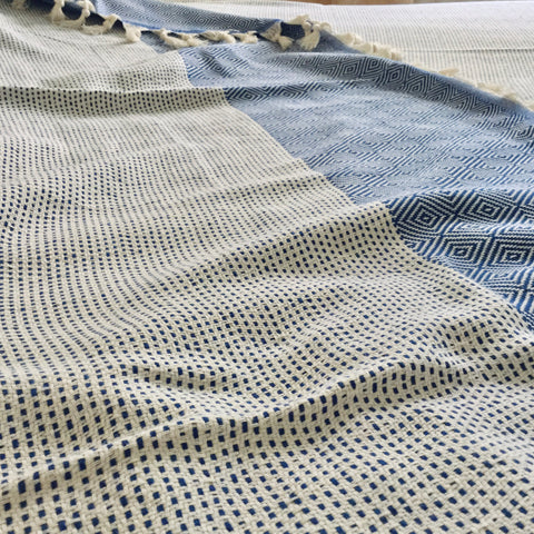 Zebuu Cotton Blanket Blue