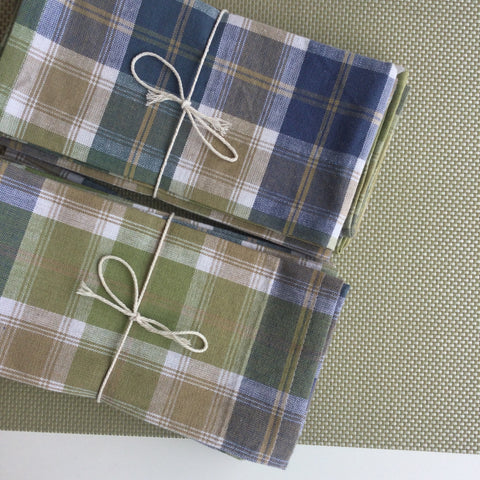 Zebuu Plaid Dinner Napkins Treetop