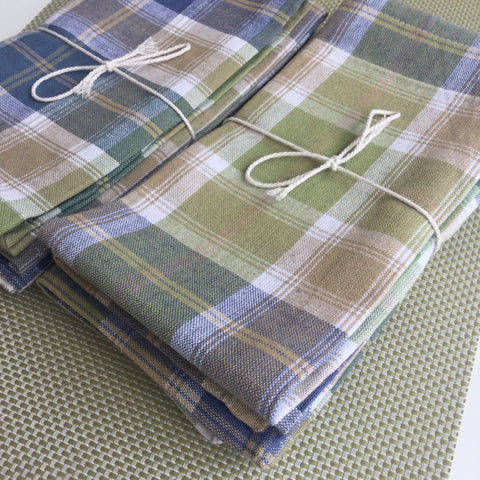 Zebuu Plaid Dinner Napkins Treetop