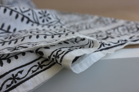 Cotton Scarf Handprinted