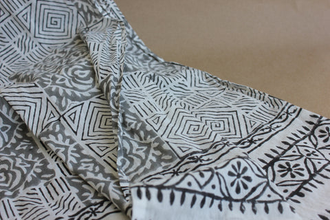 Cotton Scarf Handprinted