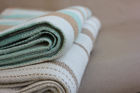 Zebuu Cotton Blanket Mocha Mint