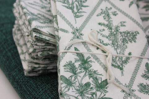 Zebuu Dinner Napkins Vintage Green