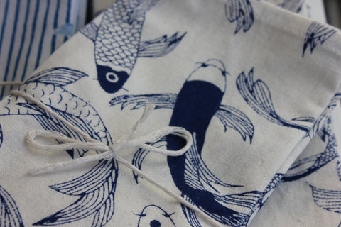 Zebuu Dinner Napkins Blue Fish