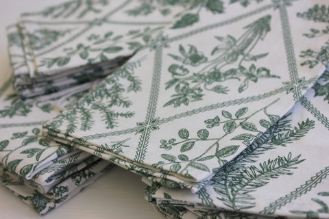 Zebuu Dinner Napkins Vintage Green