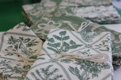 Zebuu Dinner Napkins Vintage Green