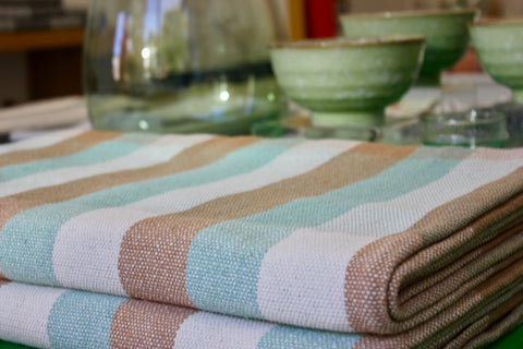 Zebuu Cotton Blanket Mocha Mint