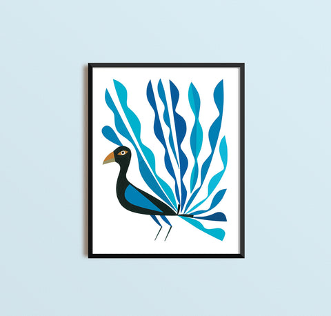 Zebuu Peacock Art Print