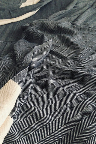 Cotton Herringbone Blanket Noir