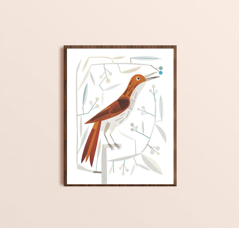 Zebuu Brown Bird Art Print