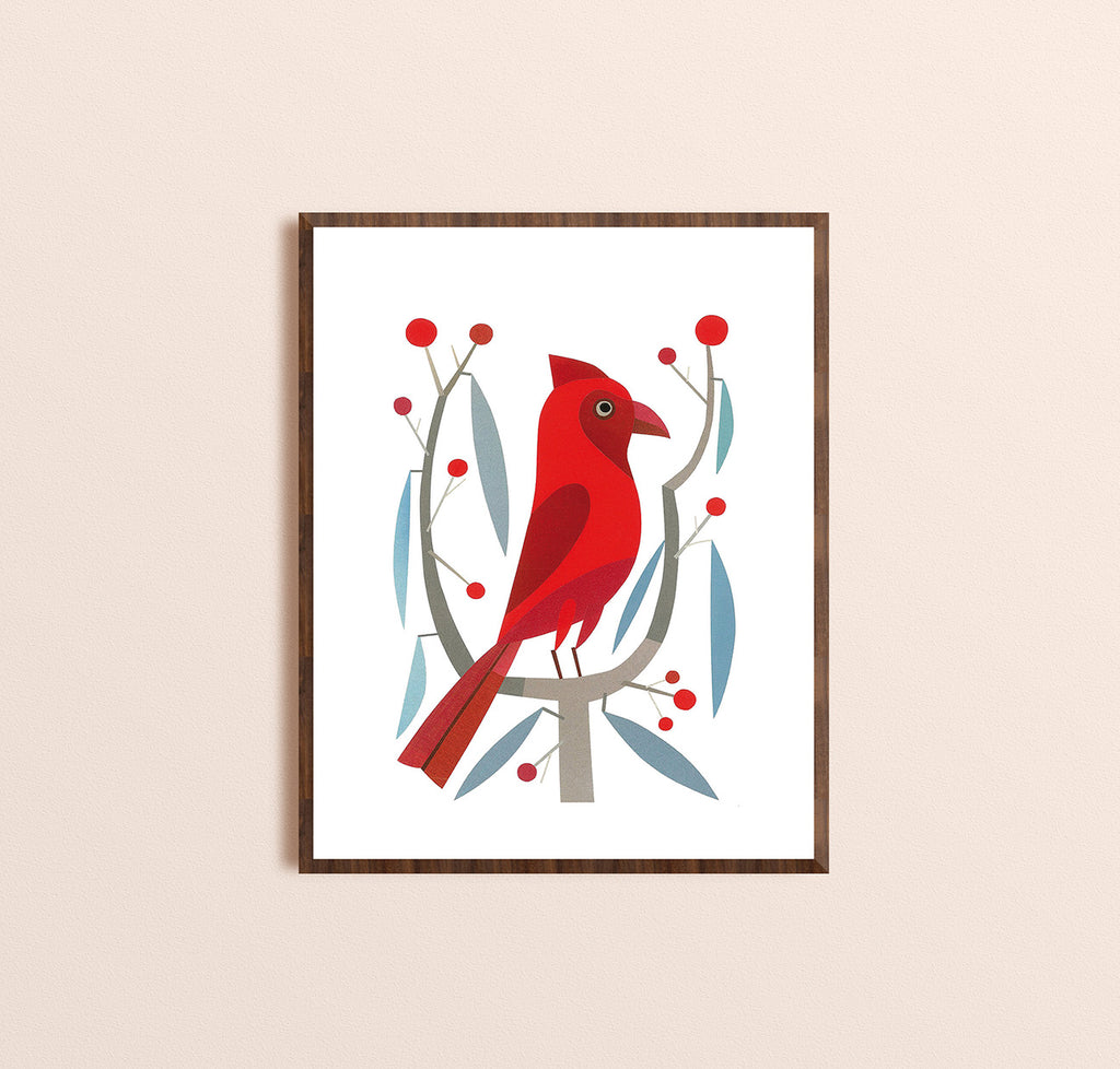 Zebuu Red Cardinal Art Print