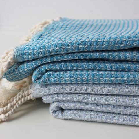 Zebuu Turkish Towel Aqua Blue