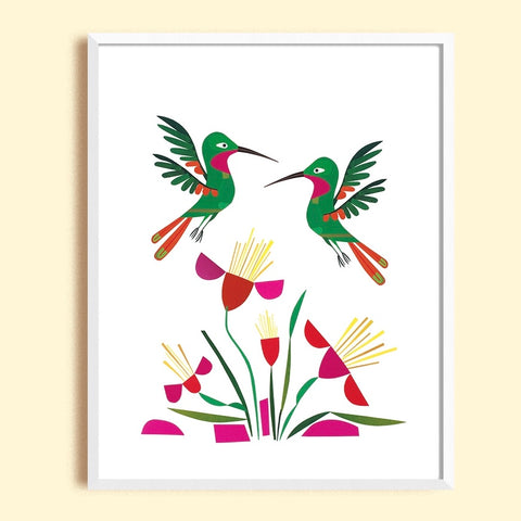 Zebuu Hummingbirds Art Print
