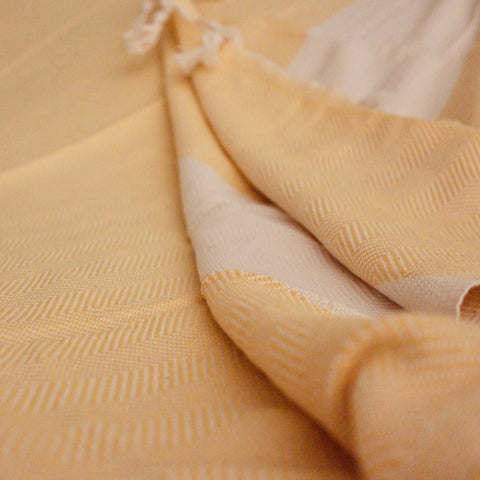 Cotton Herringbone Blanket Yellow Sun