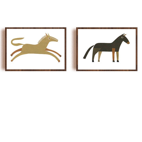 Zebuu Running Horse Art Print
