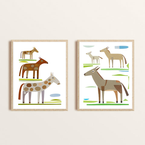 Zebuu Horses Art Print