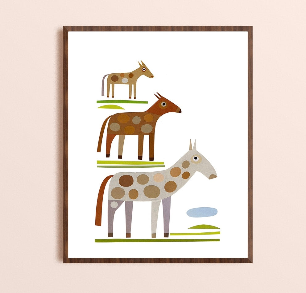 Zebuu Horses Art Print