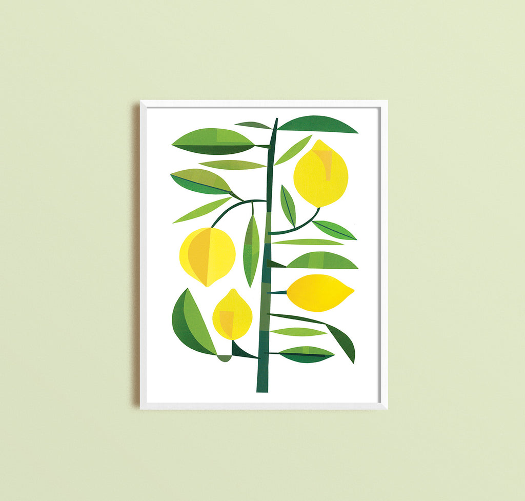 Zebuu Yellow Lemons Art Print