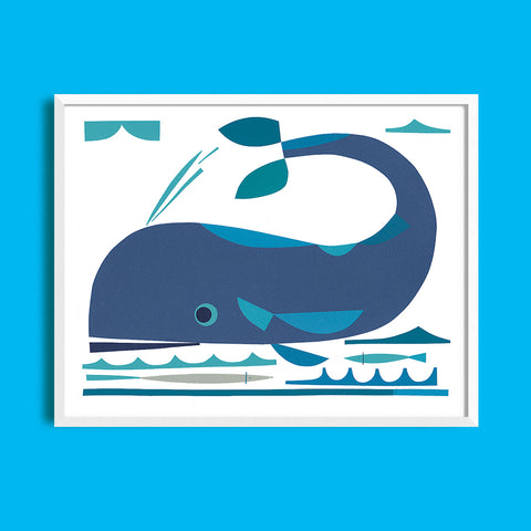 Zebuu Blue Whale Art Print
