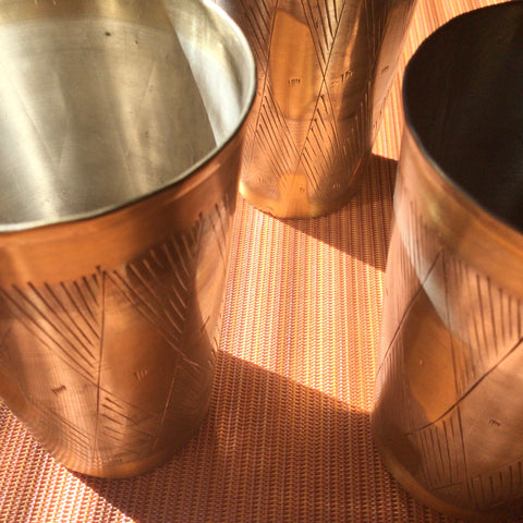 Brass Lassi Vases Set of 2