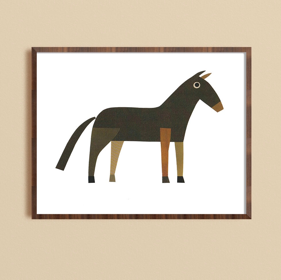 Zebuu Brown Horse Art Print