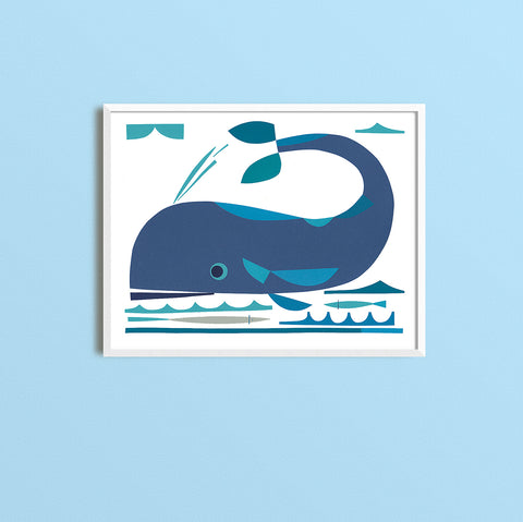 Zebuu Blue Whale Art Print