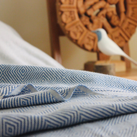 Cotton Blanket Blue Diamond