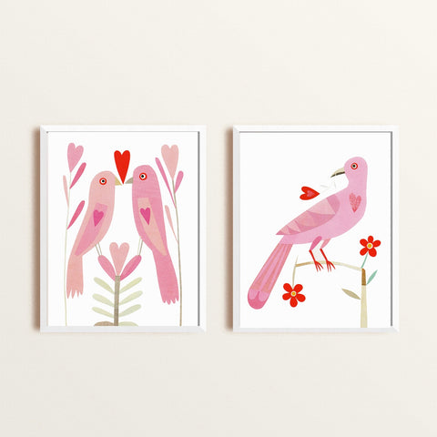 Zebuu Love Birds Art Print