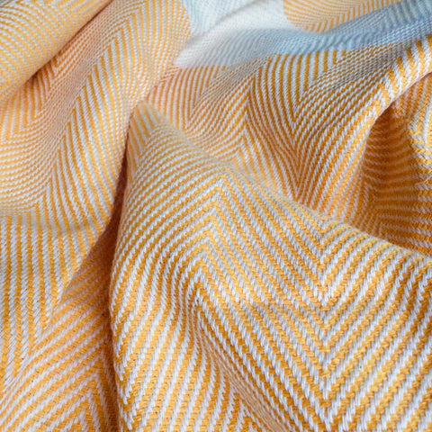 Cotton Herringbone Blanket Yellow Sun